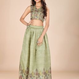 Tasarika Girls Printed Ready to Wear Lehenga &-image-25
