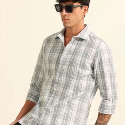 Bushirt Men Classic Fit Tartan Checked Spread Collar Cotton Casual Shirt-image-54