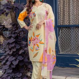 Anouk Women Floral Printed Regular Kurta with Trousers & With Dupatta-picture-13