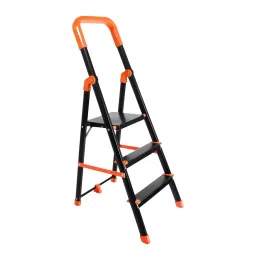 Mizu Mystic 3 Steps Premium Foldable ladder Aluminium 125 cm Black Load Capacity Upto 400 Kg with Platform for Home-6