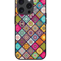 QRIOH Geometric Printed iPhone 15 Pro Back Case Mobile Accessories-image-63