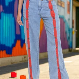 KATLINE Women Smart Regular Fit Mid-Rise Light Fade Stretchable Bootcut Jeans-image-35