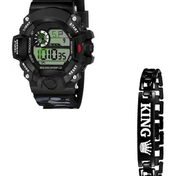 Hala Men Solid Round Formal Digital Watch Comes With Bracelet - G90 + King Bracelet-19