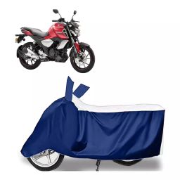 Auto Pearl Two Wheeler Cover for Yamaha FZ-S Fi Version 3.0 - White, Blue-image-84