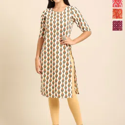 Anouk Rustic Pack Of 4 Ethnic Motifs Printed Straight Kurta-image-56