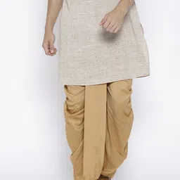 Chitwan Mohan Beige Solid Dhoti Pants-13