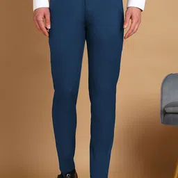 MANCREW Men Comfort Slim Fit Mid-Rise Formal Trousers-picture-40