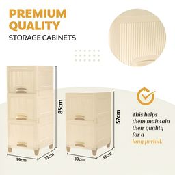 RUBOXA Cream-Coloured Set of 5 Regular Drawer Organiser Organisers image 2