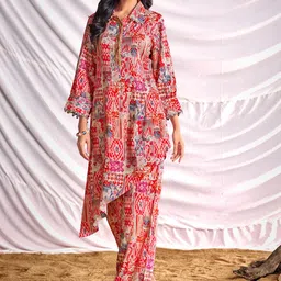 BulBul Printed Shirt Collar Tunic With Palazzos-image-39