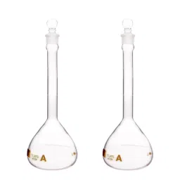 Supertek 1 L QR Coded Volumetric Flask ASTM Narrow Mouth Class A with Glass Stopper and Individual Works Certificate, 46.403.0100QR (Pack of 2)-12