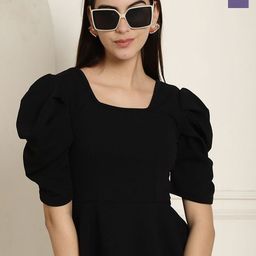 Tromko Pack of 2 Puff Sleeves Peplum Top-image-10