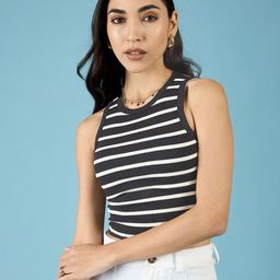 HARPITA Women Striped Crop Top-image-64