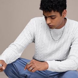 The Roadster Lifestyle Co. Men Cable Knit Pullover-picture-17