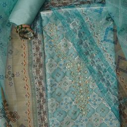 SHADOW & SAINING Floral Embellished Sequinned Unstitched Dress Material-image-52