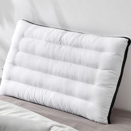 Home Centre White Striped Polycotton Sleep Pillow-image-42