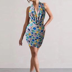 Moda Rapido Cowl Neck Crepe Bodycon Dress-picture-19
