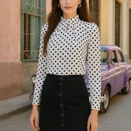 CORSICA Women White Printed Polyester Tops-picture-13