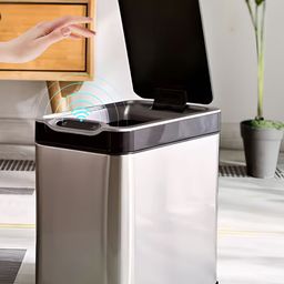 The Better Home Grey & Black Stainless Steel Automatic Dustbins With Lid- 12 L-8