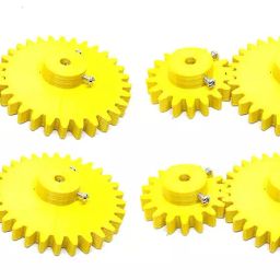 Invento 3D Printed Plastic Spur Gear 18 Teeth (50mm dia) + 30 Teeth (80mm dia) 10mm Width 6mm hole for DIY Projects ISC 1916-11B-76