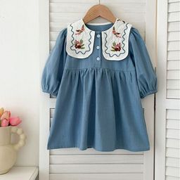 LULU & SKY Puff Sleeve A-Line Dress-image-48