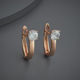 Kushal's Fashion Jewellery Rose Gold-Plated Spherical Zircon Studded Hoop Earrings-image-29