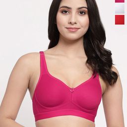College Girl Women Pack of 3 Full Coverage Lightly Padded Minimizer Bra-image-36