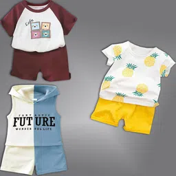 BAESD Unisex Kids Printed T-shirt with Shorts-12