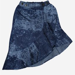 Kiddopanti Asymmetrical Ruffle Denim Skirt - Blue-image-50