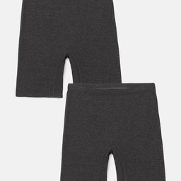 Mackly Pack Of 2 Solid Shorts - Charcoal Melange-image-65