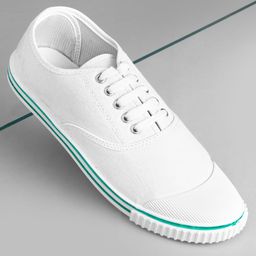 Pine Kids Solid Lace Up School Shoes - White-image-95