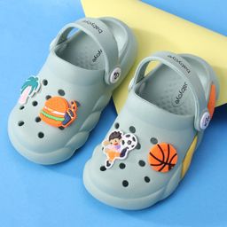 Babyoye Clogs with Strap Closure & Applique - Green-image-43