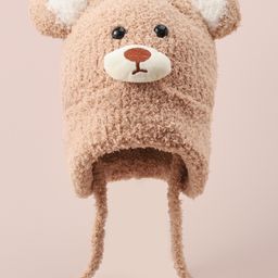 Babyhug Woollen Cap With Bear Applique - Light Brown-picture-13