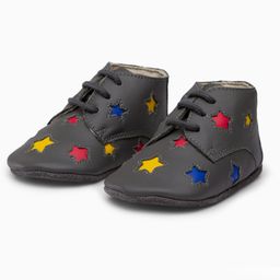 Elves the Shoemakers Stars Patch Embroidered Booties - Grey-image-50