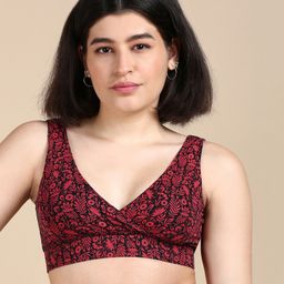 &Circus Modal Floral Printed Maternity Bra With Nursing Access - Red-image-80