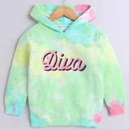 BUMZEE Looper Knit Full Sleeves Text Printed Hooded Sweatshirt - Multicolor-image-12