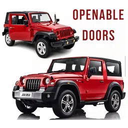 TodFod 1:32 Scale Die-Cast Metal 4x4 Thar Jeep Toy Pull-Back Action, Openable Doors, Realistic Miniature Model, Premium Car Toy for Kids, Gift for Boys & Girls 2+ Years Multicolor-picture-18