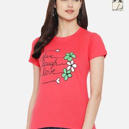Tromko Women Pack of 2 Typography Printed Round Neck Cotton Regular Fit T-shirts-picture-33