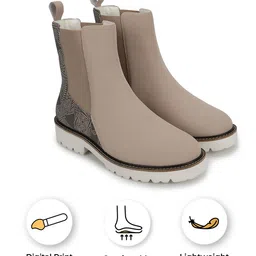 yoho Women Mid Top Digital Printed Chelsea Boots image 2