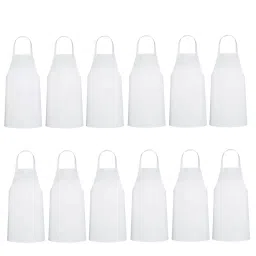 uniformer Chef Apron Unisex White Suitable For Catering Colleges, School (Pack Of 12 pcs)-picture-1