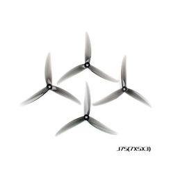 HQProp J75(7X5X3) Light Grey (2CW+2CCW)-Poly Carbonate Triblade Propeller image 2