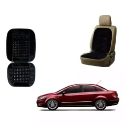 Auto Pearl Polyester, Cotton Vehicle Seating Pad For Fiat Linea Black-picture-3