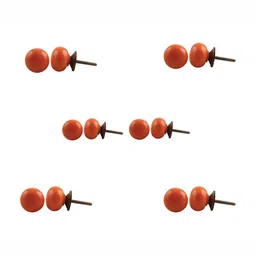 Indianshelf 6Pcs Orange-Colored Textured Ceramic Knobs-image-10