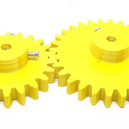 Invento 3D Printed Plastic Spur Gear 22 Teeth (60mm dia) + 30 Teeth (80mm dia) 10mm Width 6mm hole for DIY Projects ISC 1916-13-23