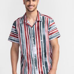 Being Human Slim Fit Striped Pure Cotton Casual Shirt-image-92