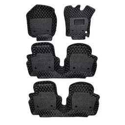 Auto Pearl 7D Car Floor Mats Luxury Leatherite Black Compatible For Renault Triber, 7DMAT_BLK_Triber-image-57