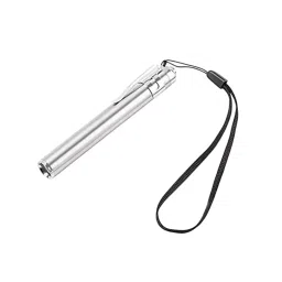 Florix Nation Pocket Laser Torch with Keychain Pen Stainless Steel 10000 Lux, Silver-38