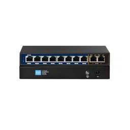 CP PLUS 8 Port Fast Ethernet PoE Switch with 2 Gigabit Uplink, CP-ANW-HPU8H2-N12-24