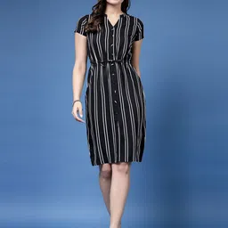 BEING NAUGHTY Women Striped Fit & Flare Dress-picture-1
