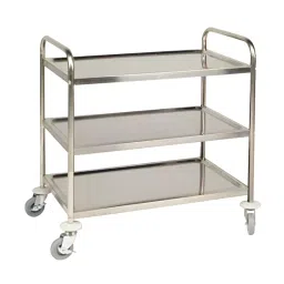 11 Enterprises Stainless Steel 3 Shelves Instrument Trolley-16