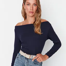 Trendyol Boat Neck Long Sleeve Top-picture-29